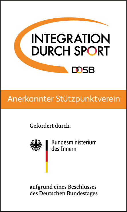 Integration durch Sport — Anerkannter Stützpunktverein — gefördert vom Bundesministerium des Innern aufgrund eines Beschlusses des Deutschen Bundestages